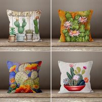 Kaktus Kissenhüllen, Bunte Blumen Kissenhülle, Dekorative Lumbar Geschenk Zur Wohnungseinrichtung, Kissenhülle von TrendHomeDesign