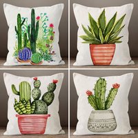 Kaktus Kissenhüllen, Bunte Blumen Kissenhülle, Dekorative Lumbar Geschenk Zur Wohnungseinrichtung, Kissenhülle von TrendHomeDesign