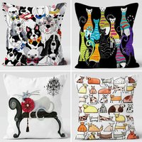 Katzen Kissenbezüge, Kissenbezug Mit Niedlichem Hundemuster, Einweihungsparty Patchwork-Kissenbezug, Dekoratives Bettwäsche-Dekor Katzen Kissenbezüge, Kissenbezug Mit Niedlichem Hundemuster, Einweihungsparty Patchwork-Kissenbezug, Dekoratives Bettwäsche-Dekor von TrendHomeDesign