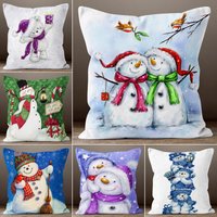 Merry Christmas Santa Claus Kissenhülle Schneemann Deko Kissenbezug Plüsch Für Kinderzimmer Sofa, Winter Schlitten Kissenbezüge von TrendHomeDesign