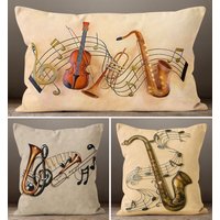 Musik Note Kissenbezug, Liebhaber Treble Clef Print Musikinstrument Dekoration, Sammlung, Jazz Home Decor von TrendHomeDesign