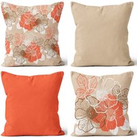 Orange Blumen Kissenbezug, Puder Sommer Deko Wurf Lumbar Hülle, Bettwäsche Home Dekor, Bauernhaus Stil Kissenbezug von TrendHomeDesign