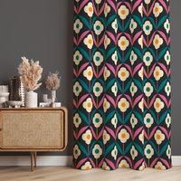 Retro Blumen Vorhang Panels, Mid-Century Modern Fenster Vorhänge, Bunte Fenstervorhänge, Reteo Inspiriert Vorhänge von TrendHomeDesign