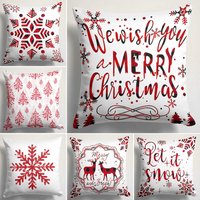 Rot Weiße Weihnachtskissenhülle, Schneeflocken Kissenhülle, Rentier Weihnachtsgeschenk, Neujahrsgeschenk von TrendHomeDesign