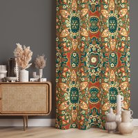 Verwickelte Blumenvorhänge, Orange & Teal Mandala Vorhänge, Boho Ethnisch Inspirierte Fenstervorhänge Verwickelte Blumenvorhänge, Orange & Teal Mandala Vorhänge, Boho Ethnisch Inspirierte Fenstervorhänge von TrendHomeDesign