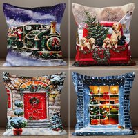 Winter Kissenbezug, Gemütliches Wohnkissenbezug, Weihnachtskissenbezug, Schneebedecktes Rustikales Hüttendekor, Neujahrsgeschenk, Weihnachtskissen von TrendHomeDesign