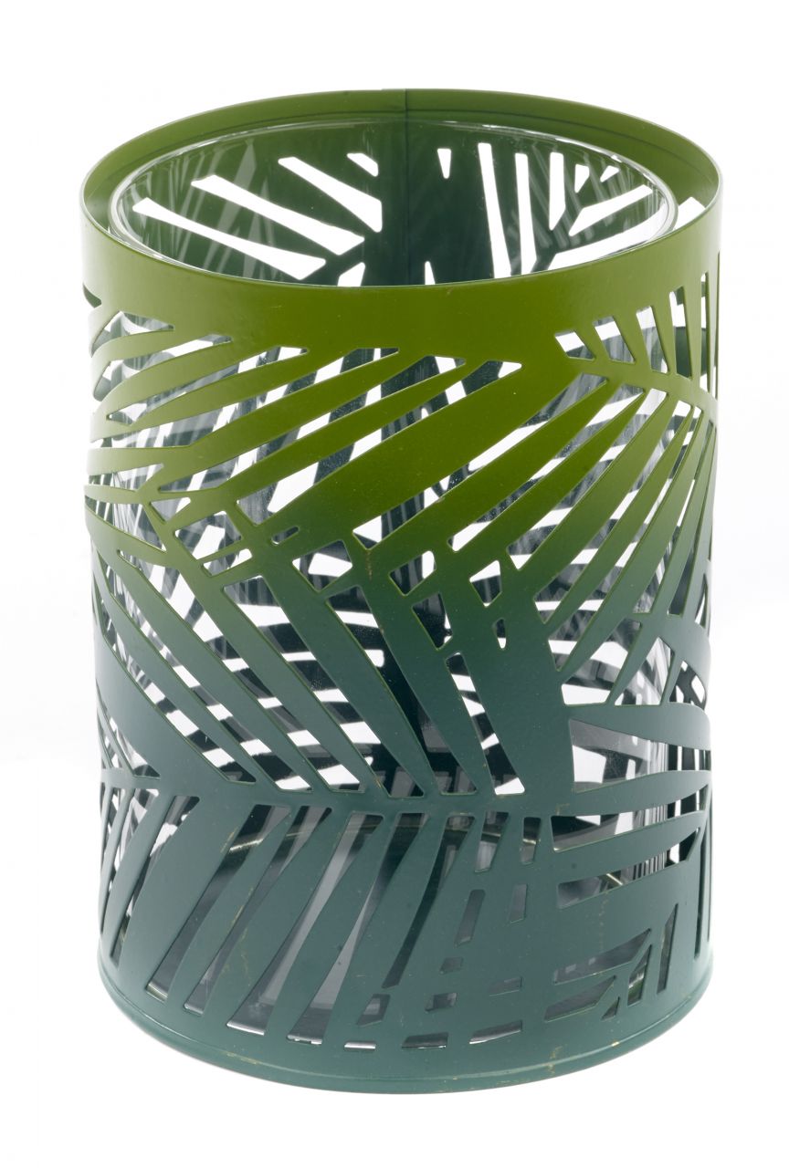 TrendLine Windlicht Metall Glas 12 cm grün von TRENDLINE