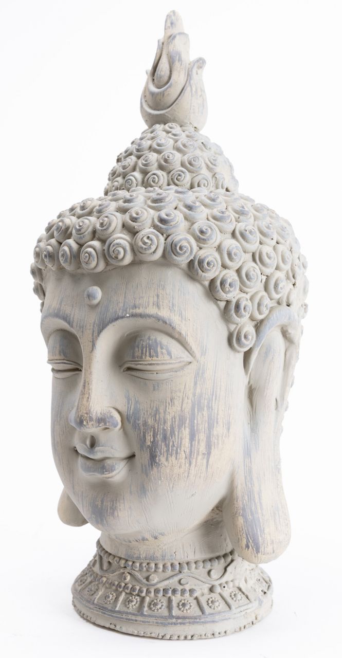 TrendLine Dekofigur Buddha 35 x 18 cm grau von TRENDLINE