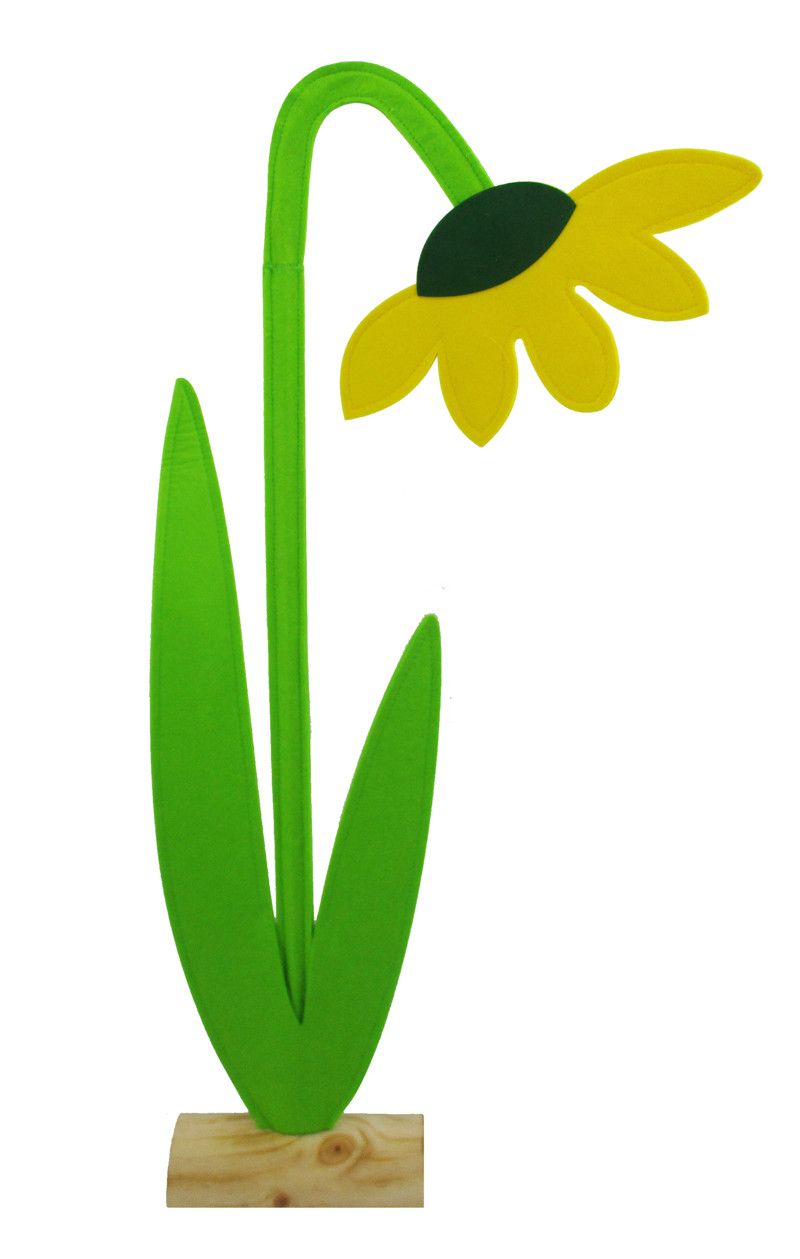TrendLine Dekostecker Blume Filz 80 x 40 cm gelb grün von TRENDLINE