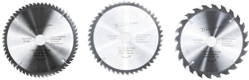 TrendLine HM-Kreissägeblätter Ø 210 mm Bohrung Ø 30 mm 3-teilig von TRENDLINE
