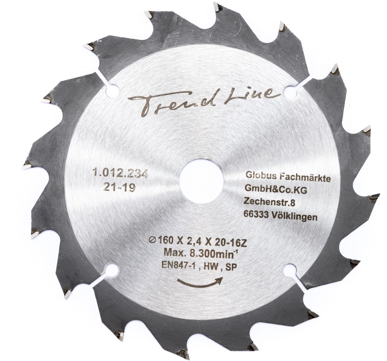 TrendLine HM-Kreissägeblatt Ø 160 mm Bohrung Ø 20 mm von TRENDLINE