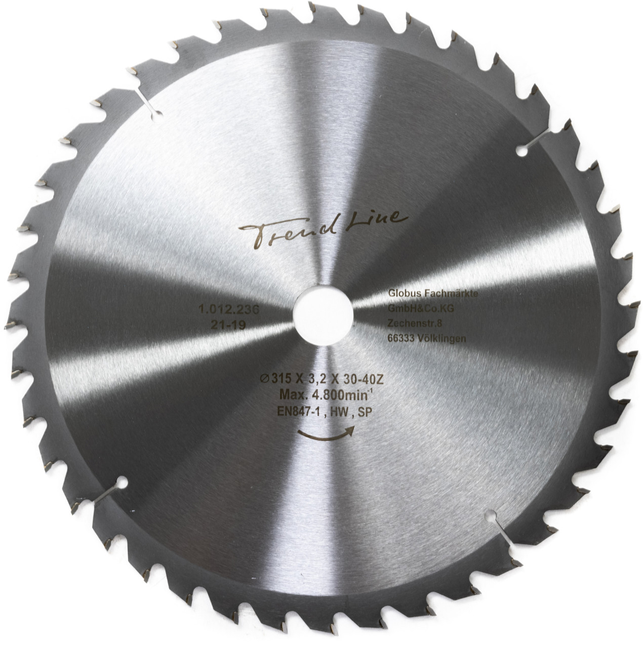 TrendLine HM-Kreissägeblatt Ø 315 mm Bohrung Ø 30 mm von TRENDLINE