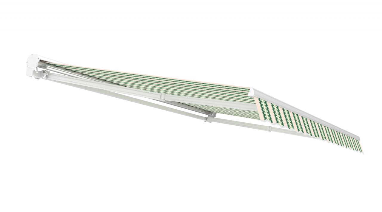 TrendLine Halbkassetten-Markise 4 x 3 m elektrisch grün-weiß gestreift von TRENDLINE