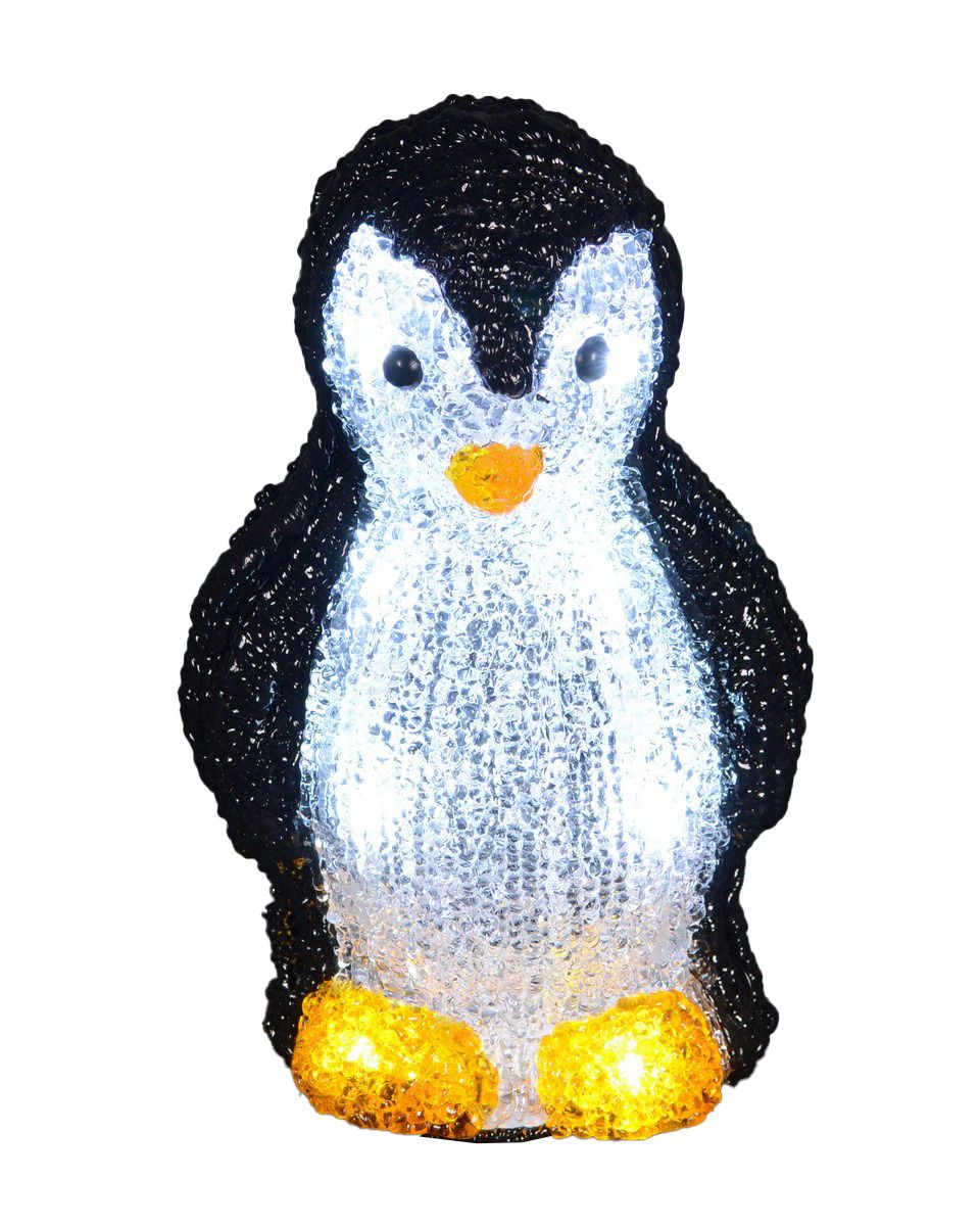 TrendLine LED Acrylfigur Pinguin 17 x 11 cm kaltweiß mit Timer von TRENDLINE