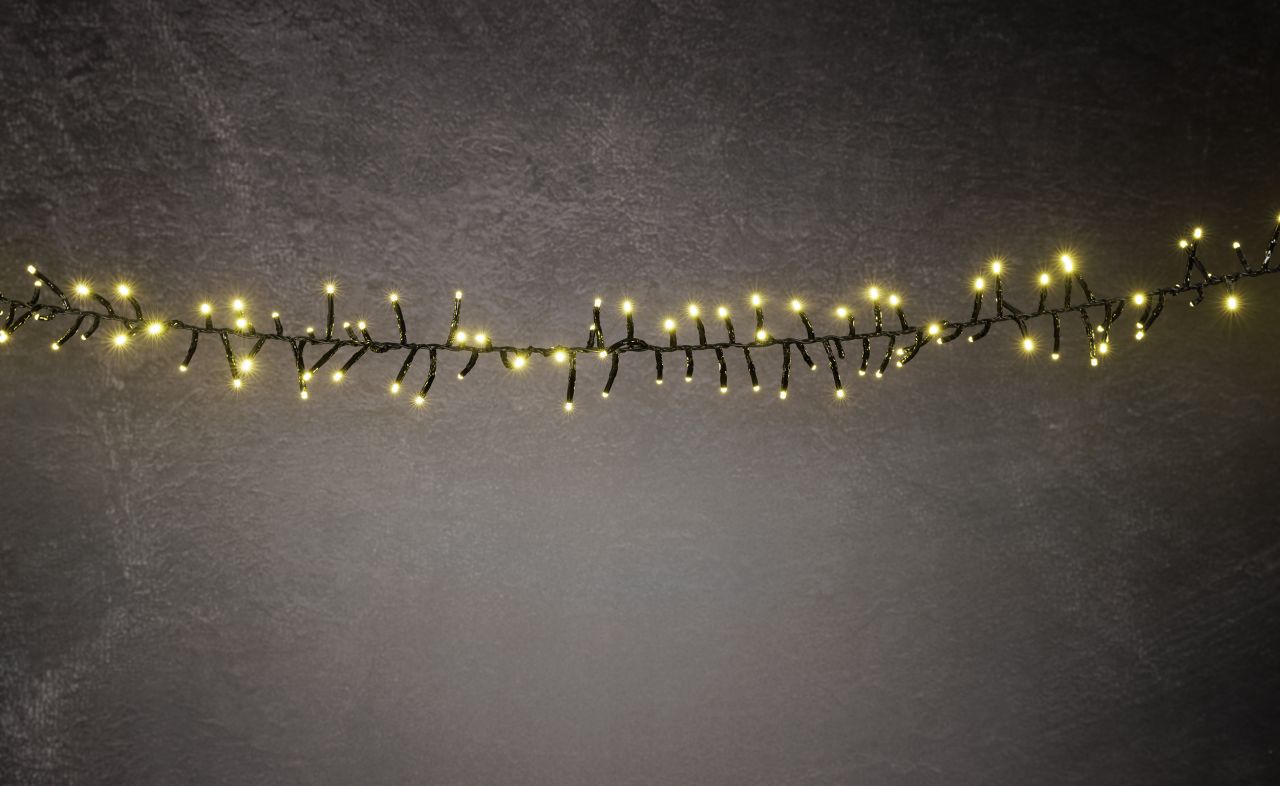 TrendLine LED-Lichterkette Cluster Außen 3 m warmweiß-schwarz mit Timer, Dimmer von TRENDLINE
