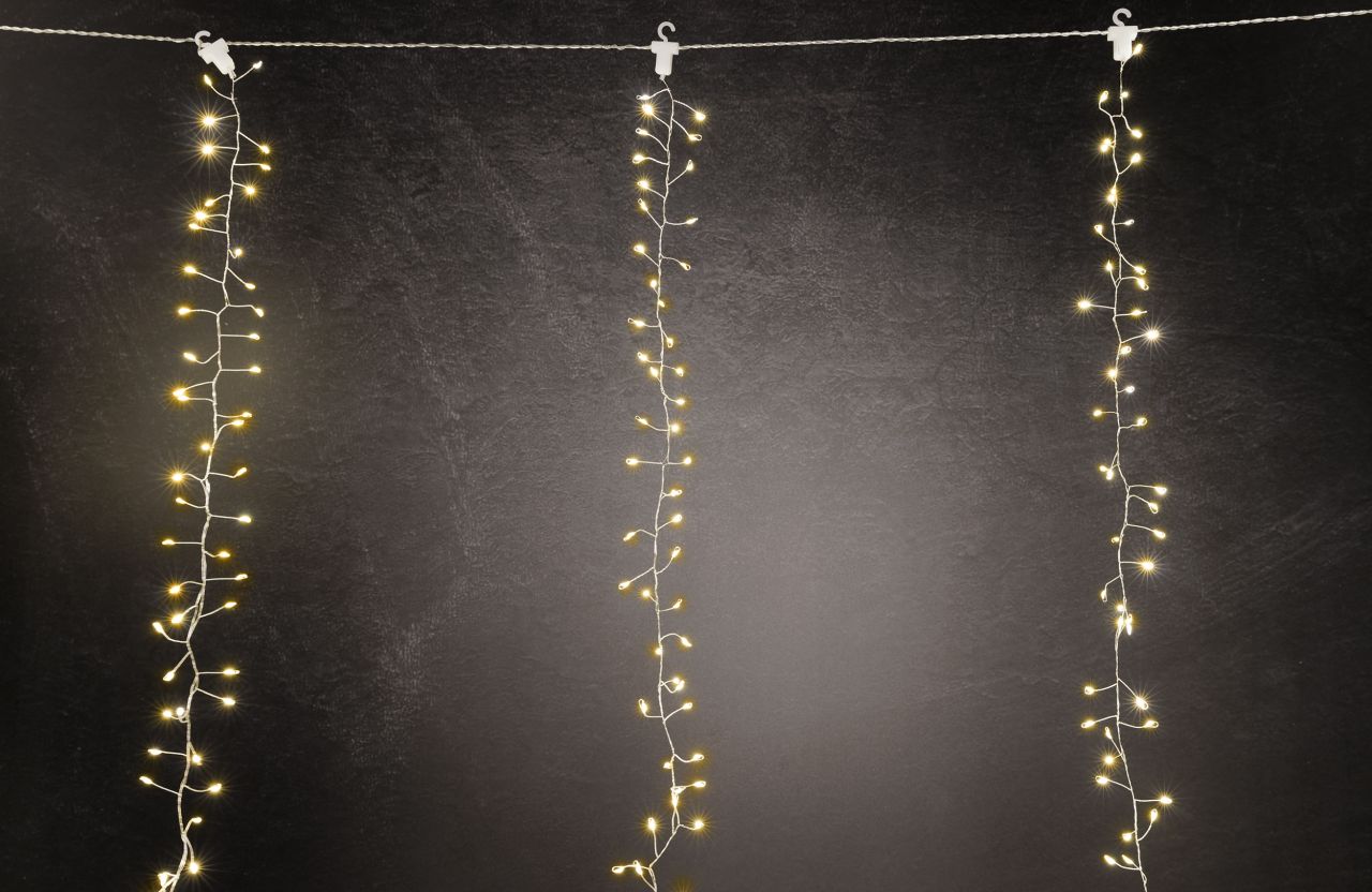 TrendLine LED-Lichtervorhang Mini Außen 1,5 x 1 m warmweiß mit Timer von TRENDLINE