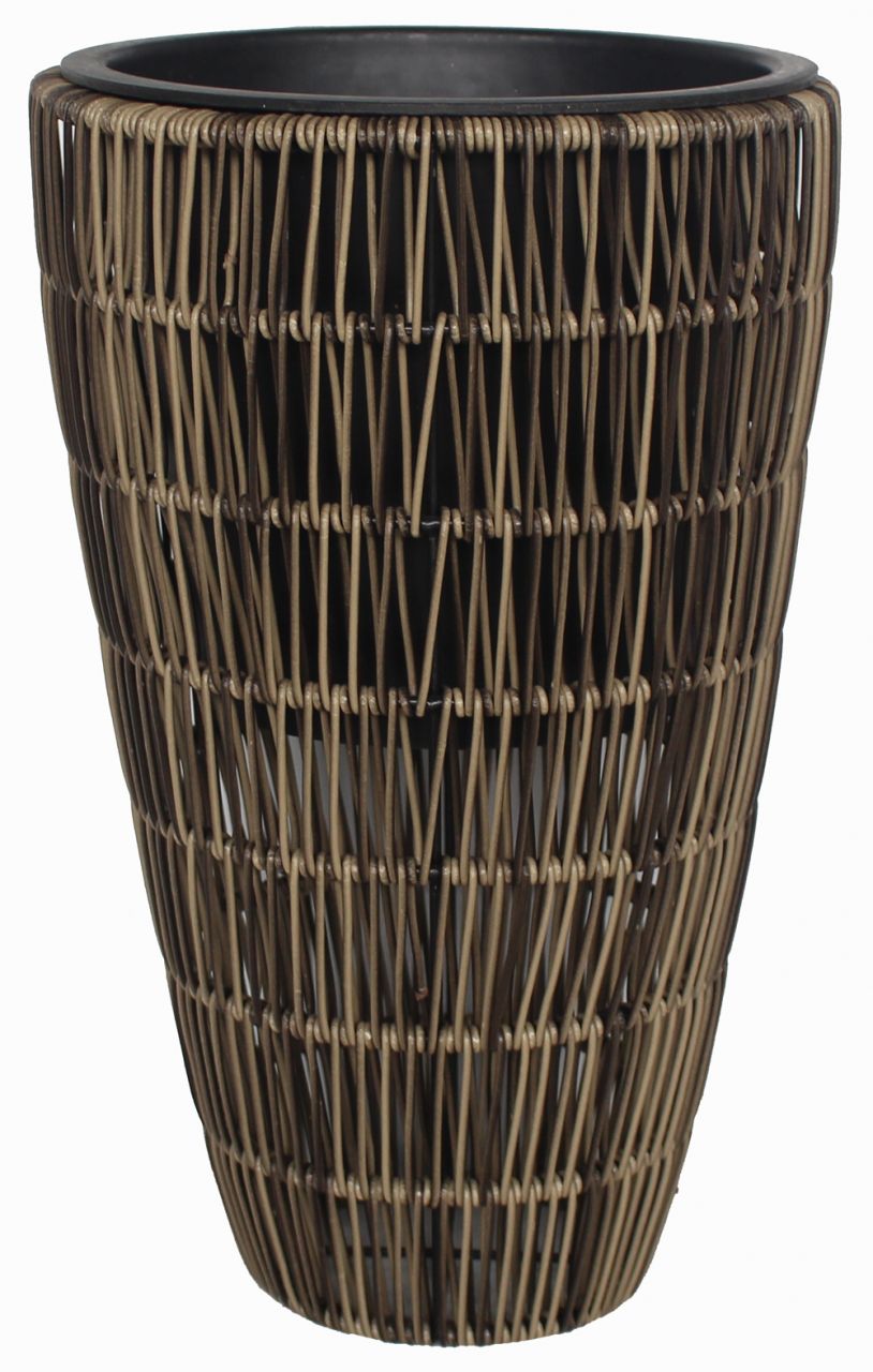 TrendLine Polyrattan Pflanztopf Ø26x42cm mit Einsatz von TRENDLINE