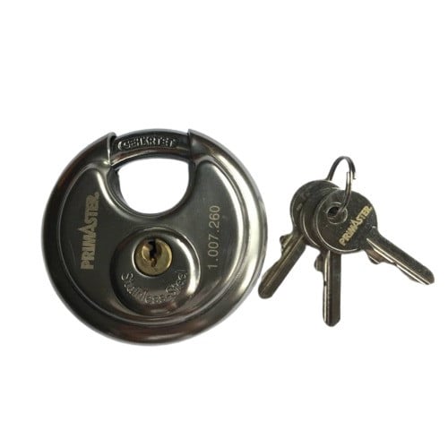 Primaster Rundschloss Edelstahl 68 mm inkl. 3 Schlüssel von Primaster
