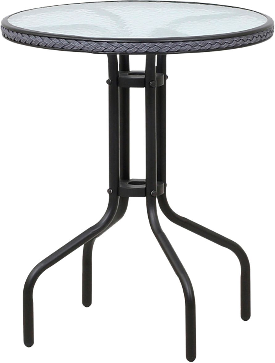 TrendLine Tisch Venezia Ø 60 cm, Höhe:70 cm, rund, schwarz/Glas von TRENDLINE