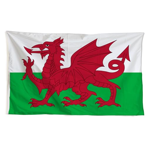 TrendandStylez Wales Flagge, 90x150 cm, Wales Fahne mit Ösen für Fahnenmast, wetterfest von TrendandStylez