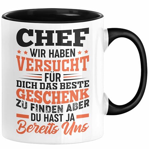Chef Geschenk Tasse Wir Haben Versucht Das Beste Geschenk Für Dich Zu Finden Bester Chef Geschenkidee Lustig (Schwarz) von Trendation
