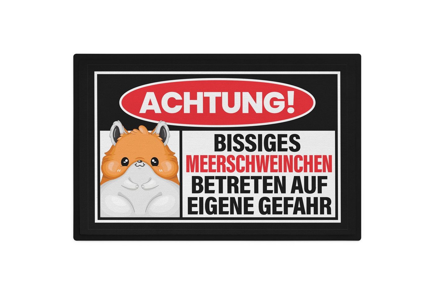 Fußmatte Achtung Bissiges Meerschweinchen Fußmatte Spruch 60x40 cm, Trendation von Trendation