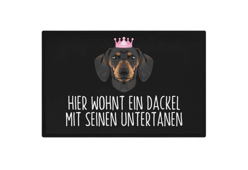 Trendation Fußmatte Dackel Fußmatte Hier Wohnt Ein Dackel Mit Seinen Untertanen Fussmatte von Trendation