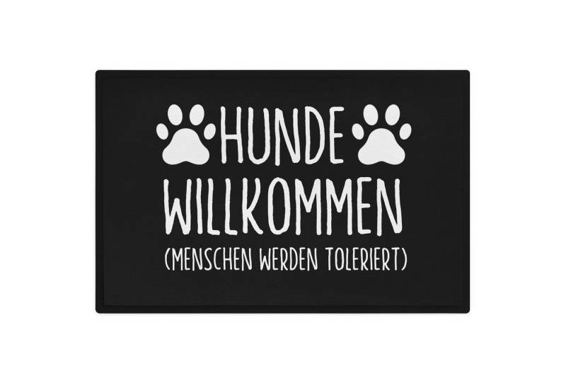 Trendation Fußmatte Hunde Fußmatte Spruch Geschenk Hundebesitzer Hunde Willkommen Menschen von Trendation
