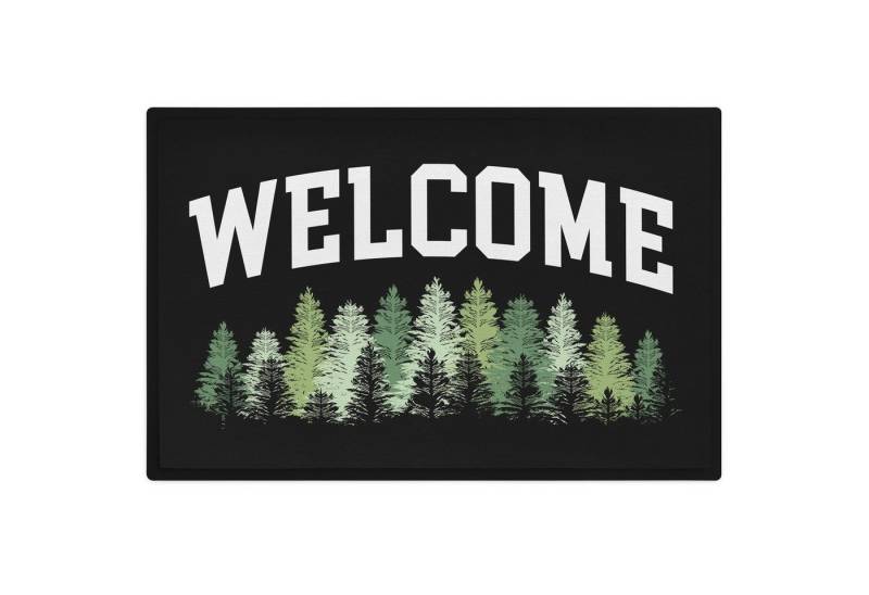 Trendation Fußmatte Welcome Fußmatte Wald Bäume Muster Willkommen Geschenk Außen Innenbere von Trendation