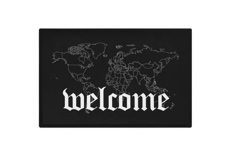 Trendation Fußmatte Welcome Globus Grafik Fußmatte Geschenk Weltkarte Fussmatte Außen Inne von Trendation