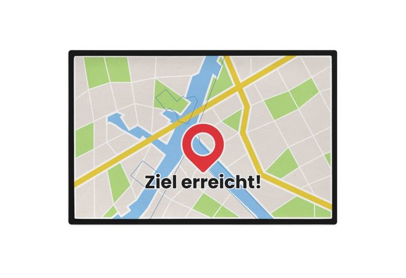 Trendation Fußmatte Ziel Erreicht Fußmatte Geschenk Lustig Stadtkarte 60x40 Außen und Inne von Trendation