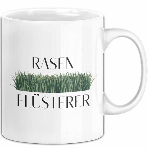 Garten Pflanzen Gärtner Tasse Geschenk Lustige Geschenkidee Spruch Rasenflüsterer (Weiß) von Trendation