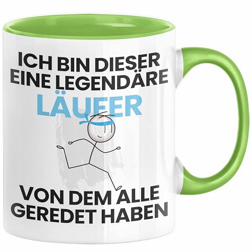 Läufer Geschenk Tasse Lustige Geschenkidee Geburtstag für Läufer Ich Bin Dieser Legendäre Läufer Von Dem Alle Geredet Haben Kaffee-Becher (Grün) von Trendation