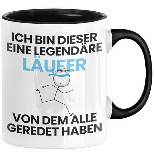 Läufer Geschenk Tasse Lustige Geschenkidee Geburtstag für Läufer Ich Bin Dieser Legendäre Läufer Von Dem Alle Geredet Haben Kaffee-Becher (Schwarz) von Trendation