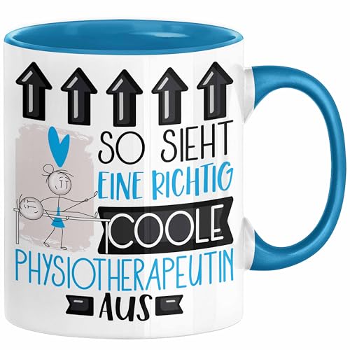 Physiotherapeutin Geschenk Tasse Lustig Geschenkidee für Physiotherapeutin Geburtstag So Sieht Eine Richtig Coole Physiotherapeutin Aus Frauen Spruch (Blau) von Trendation