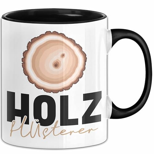 Schreiner Holz Tasse Geschenk Holz Flüsterer Tischler Handwerker Geschenk Männer (Schwarz) von Trendation