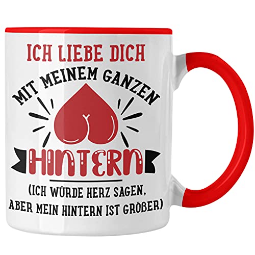 Trendation Tasse für Freund Geschenk mit Sprüchen Valentinstag Kaffeetasse Spruch Liebe (Rot) von Trendation