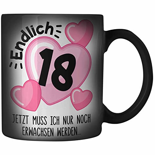 Trendation - 18. Geburtstag Zaubertasse Geschenk Mädchen Geschenkidee Lustig Spruch 18 Geschenke Geschenkideen zum 18 Bday 18er von Trendation