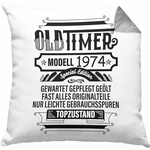 Trendation 50. Geburtstag Kissen mit Füllung 40x40 Frau Mann Geschenk 50er Geschenkidee 50 Mutter Vater (Grau) von Trendation