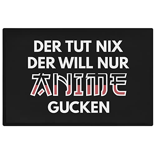 Trendation - Anime Fußmatte Geschenk Der TUT Nix Der Will Nur Anime Gucken Liebhaber Geschenkidee Fussmatte 60x40 cm von Trendation