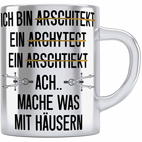 Trendation - Architekt Geschenk Edelstahl Tasse Lustig Kaffee Edelstahl Tasse mit Spruch Architektur Architekten Geschenkidee von Trendation