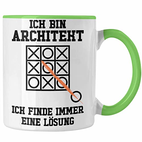 Trendation - Architekt Geschenk Tasse Lustig Kaffeetasse mit Spruch Architektur Architekten Geschenkidee Männer (Grün) von Trendation