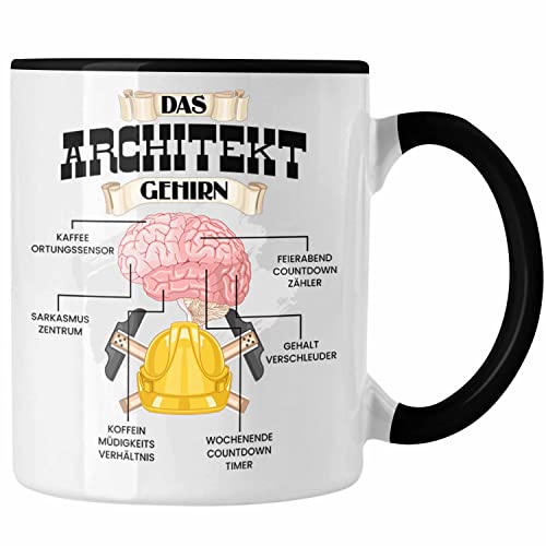 Trendation - Architekt Tasse Lustiges Geschenk für Architekten Spruch Becher Geburtstag Weihnachten (Schwarz) von Trendation