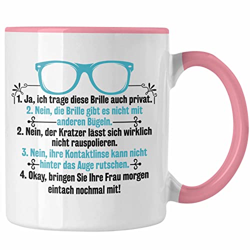 Trendation - Augenoptiker Tasse Geschenk Brillenverkäufer Lustiger Spruch Geschenkidee Optiker (Rosa) von Trendation