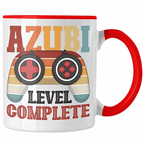 Trendation - Ausbildung Bestanden Azubi Tasse Geschenk für Azubis Bester Auszubildender Prüfung Bestanden Azubi (Rot) von Trendation