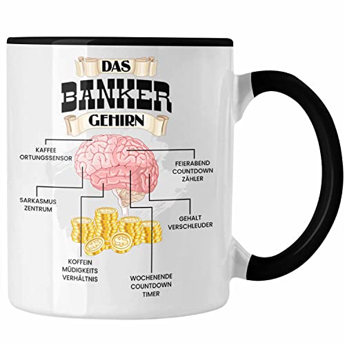 Trendation - Banker Tasse Lustiges Geschenk für Investment Banker Spruch Becher Geburtstag Weihnachten (Schwarz) von Trendation