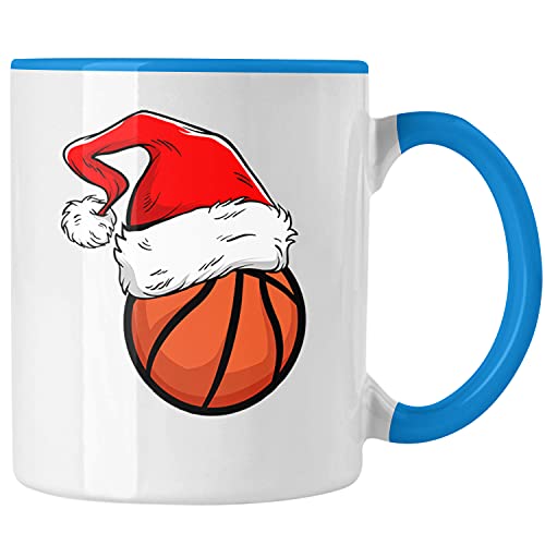 Trendation - Basketball Weihnachten Tasse Geschenk Basketballspieler Geschenkidee (Blau) von Trendation