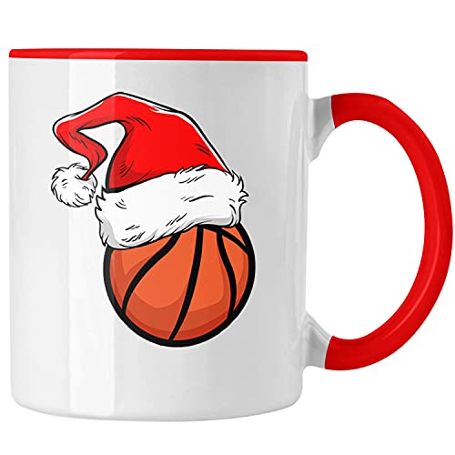 Trendation - Basketball Weihnachten Tasse Geschenk Basketballspieler Geschenkidee (Rot) von Trendation