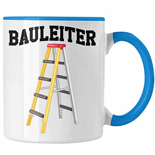 Trendation - Bauleiter Tasse Geschenk Baustellen Spruch Geschenkidee für Bauarbeiter (Blau) von Trendation