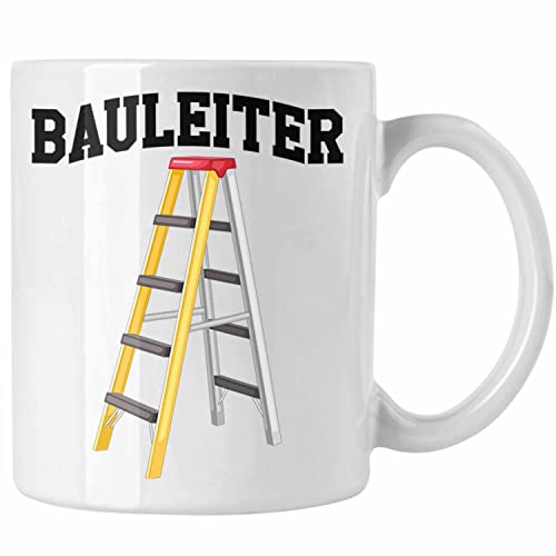 Trendation - Bauleiter Tasse Geschenk Baustellen Spruch Geschenkidee für Bauarbeiter (Weiß) von Trendation